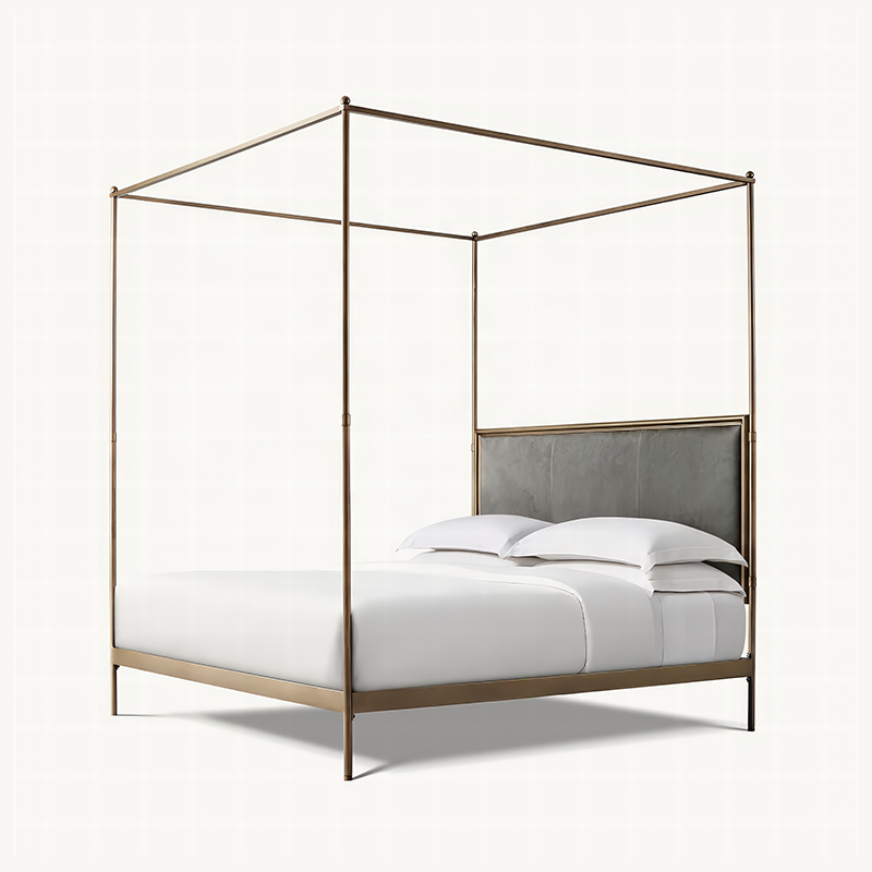 xx-Estructura de cama metálica - Canopy Bed Frame Metal Queen reseña y precio