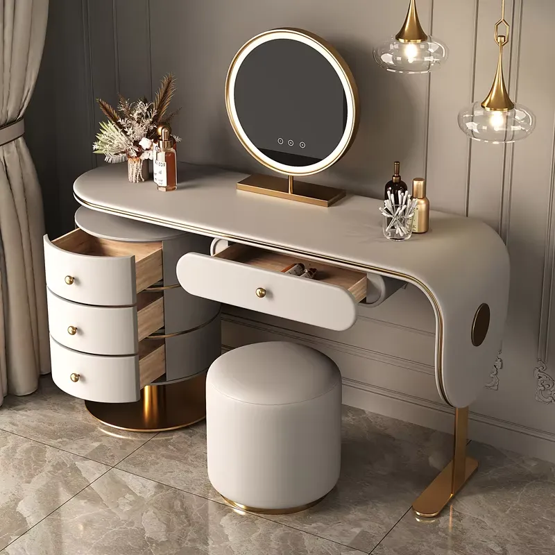 Juego de tocador de madera de  - Dressing Table Vanity With Lighted Mirror reseña y precio