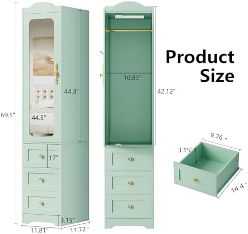 Armario de dormitorio de mader - Full Length Mirror Jewelry Armoire reseña y precio