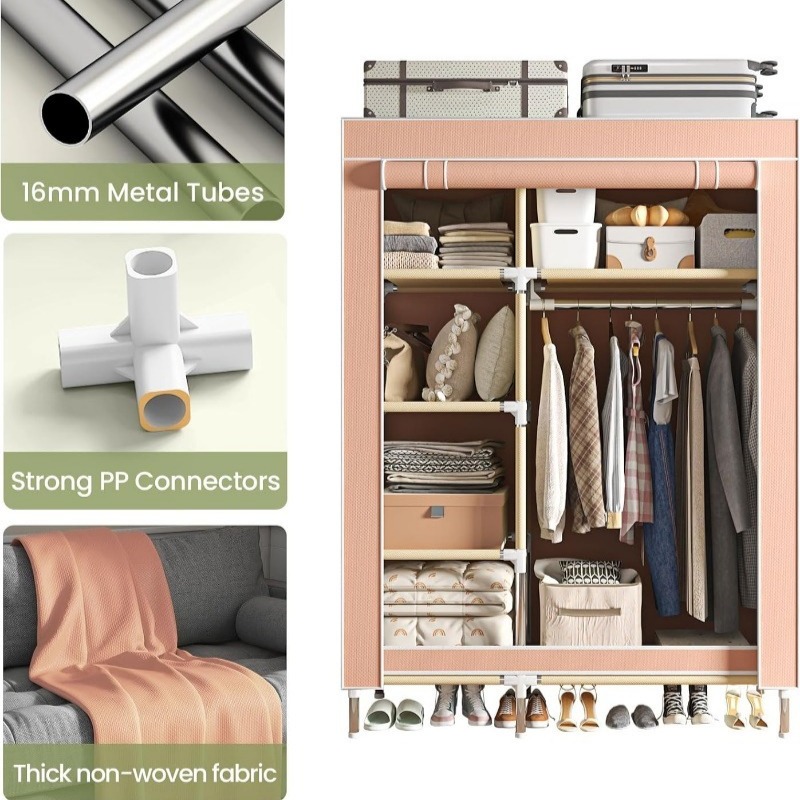 Armario portátil, organización - Wardrobe Closet Portable Fabric Cover reseña y precio
