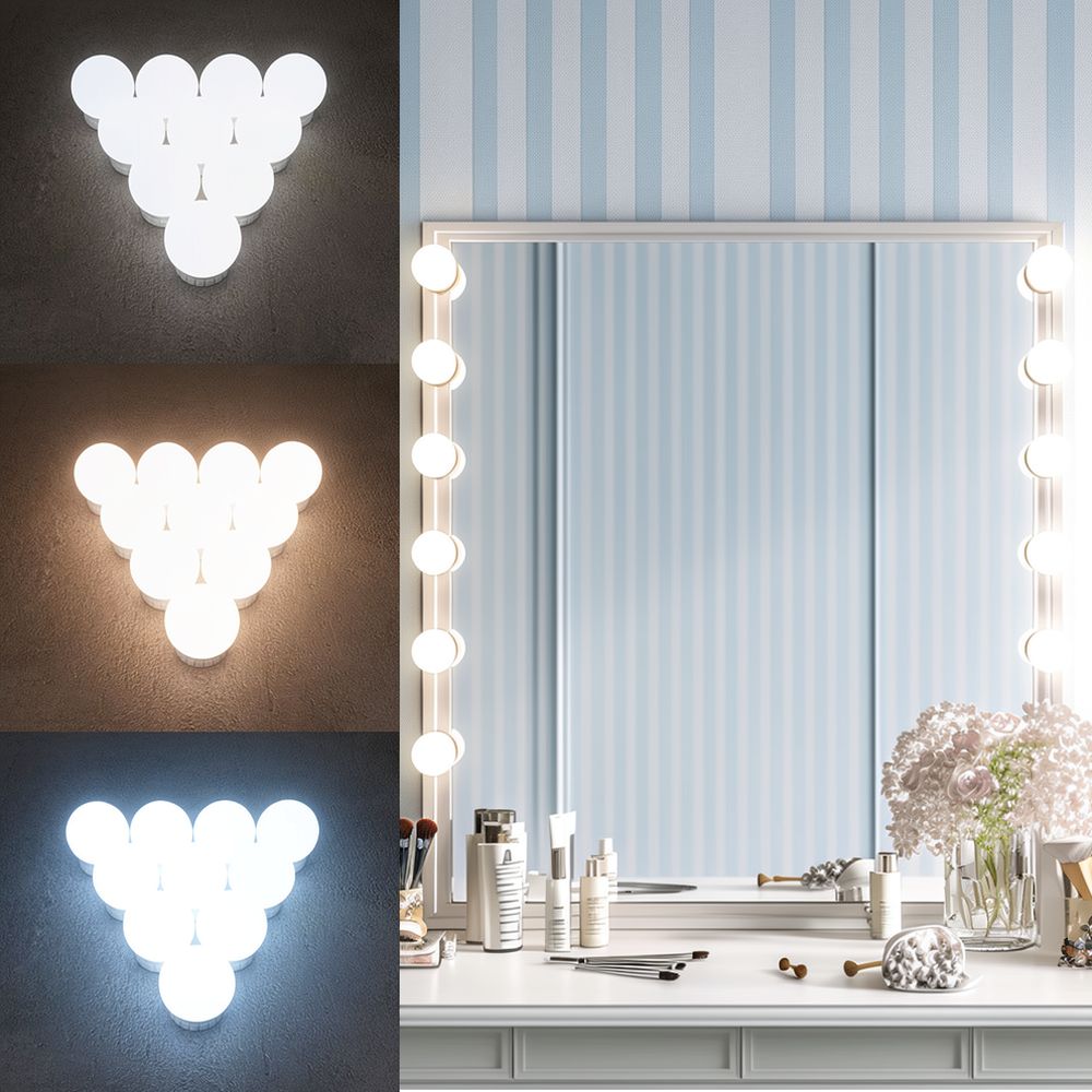 Lámparas LED regulables para t - Dressing Table Vanity With Lighted Mirror reseña y precio