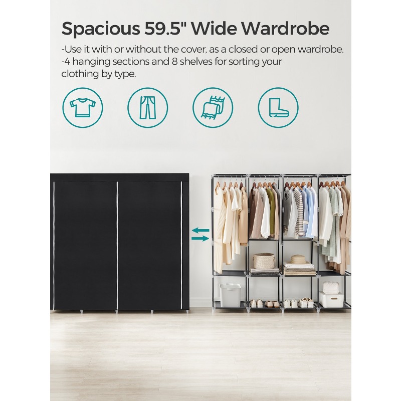 Armario Portátil, Organizador  - Wardrobe Closet Portable Fabric Cover reseña y precio