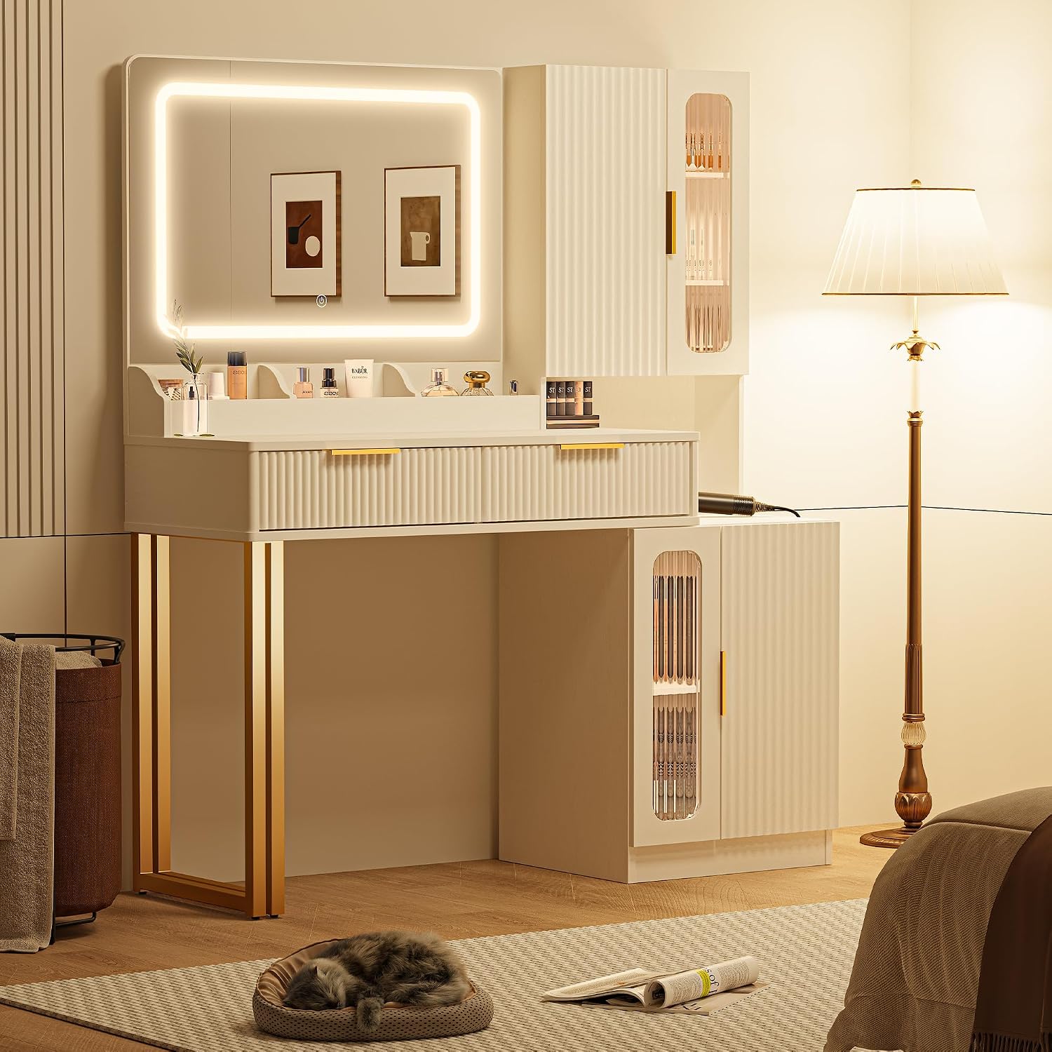 Espejo de tocador de 42 pulgad - Dressing Table Vanity With Lighted Mirror reseña y precio