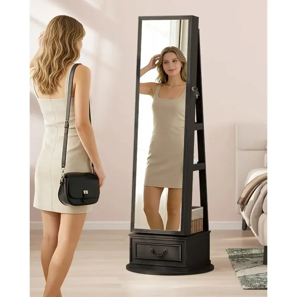 360 °   Armario giratorio con  - Full Length Mirror Jewelry Armoire reseña y precio