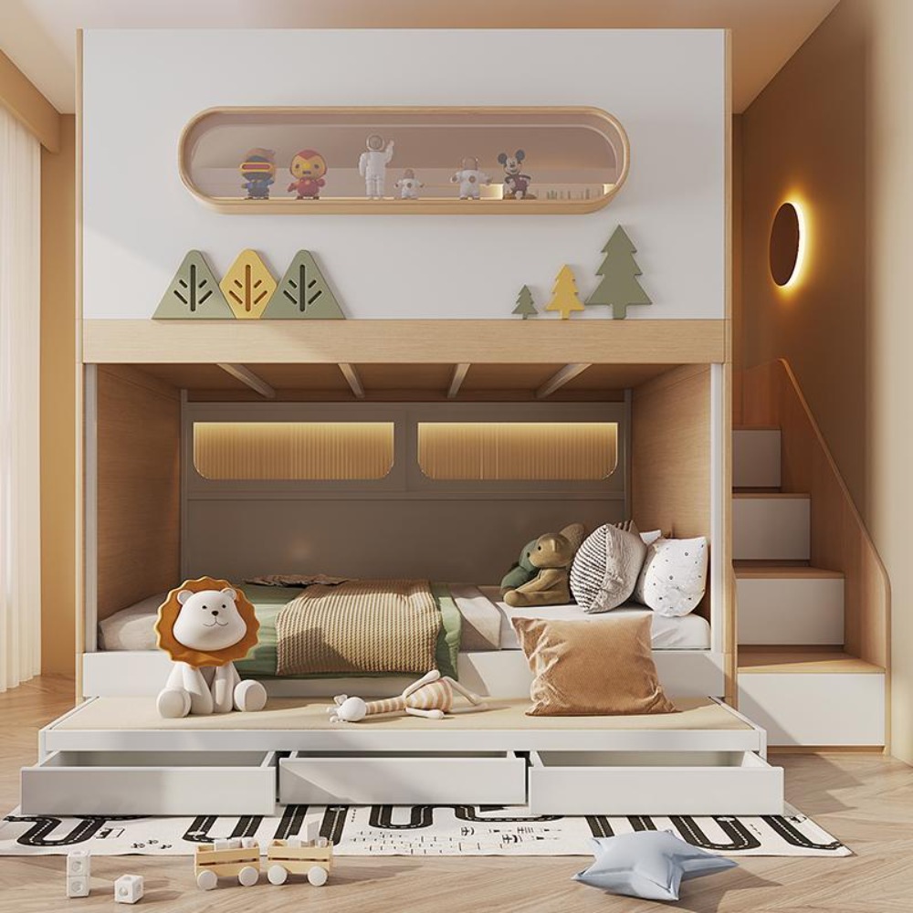 Cama doble tipo cápsula espaci - Bunk Bed With Stairs And Slide reseña y precio