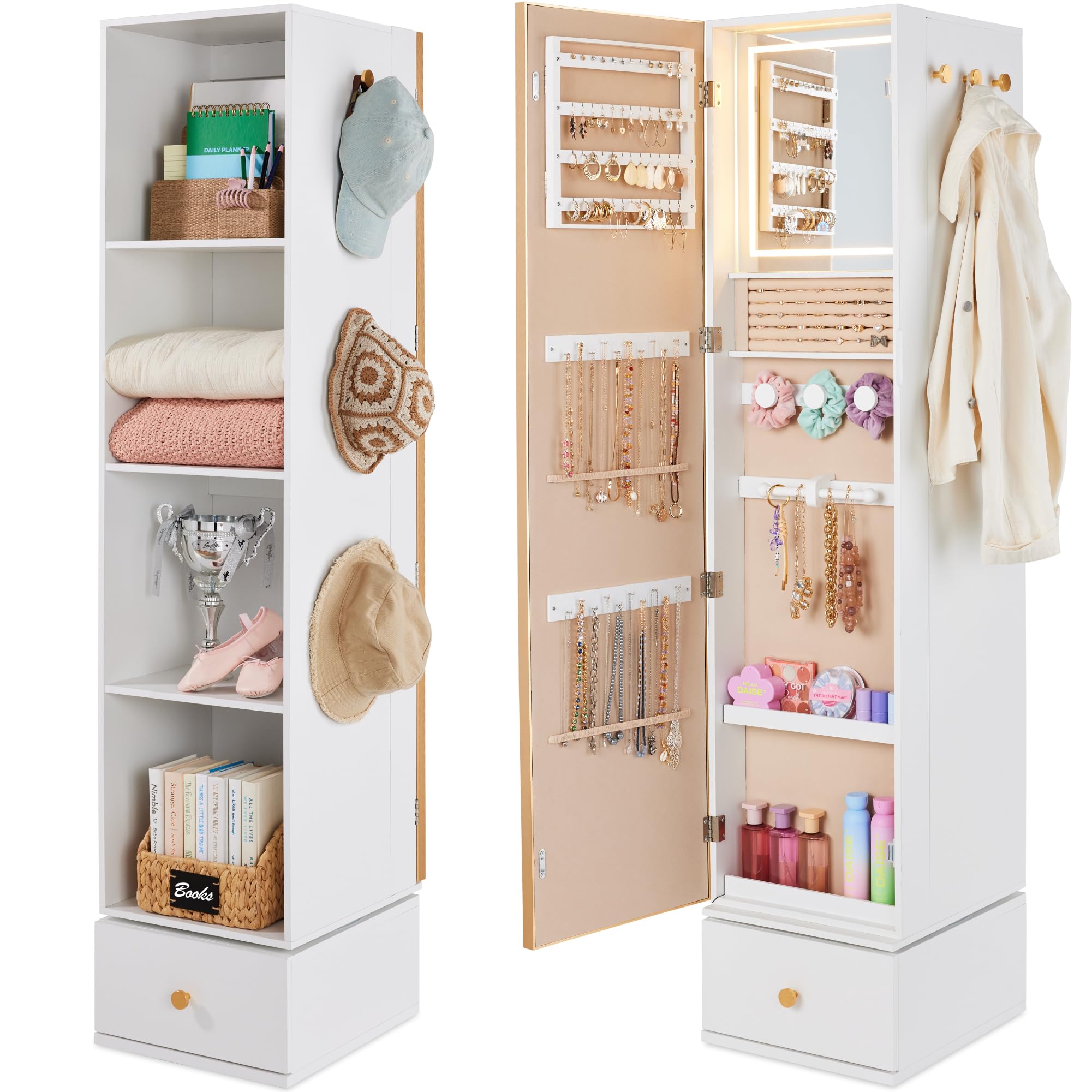 Espejo Giratorio con Armario d - Full Length Mirror Jewelry Armoire reseña y precio
