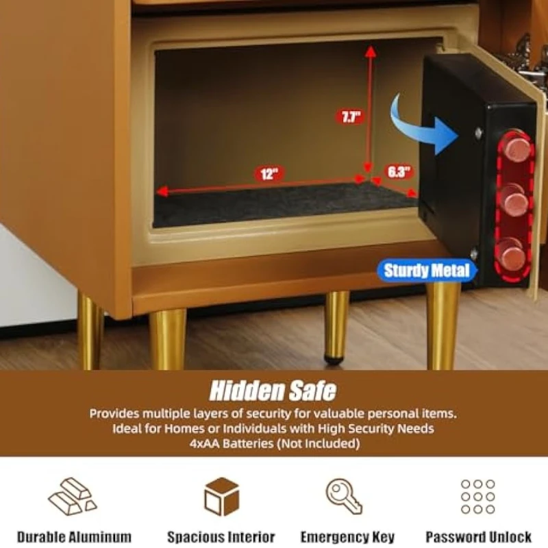 Mesita de Noche Inteligente co - Solid Wood Nightstand 2 Drawers reseña y precio