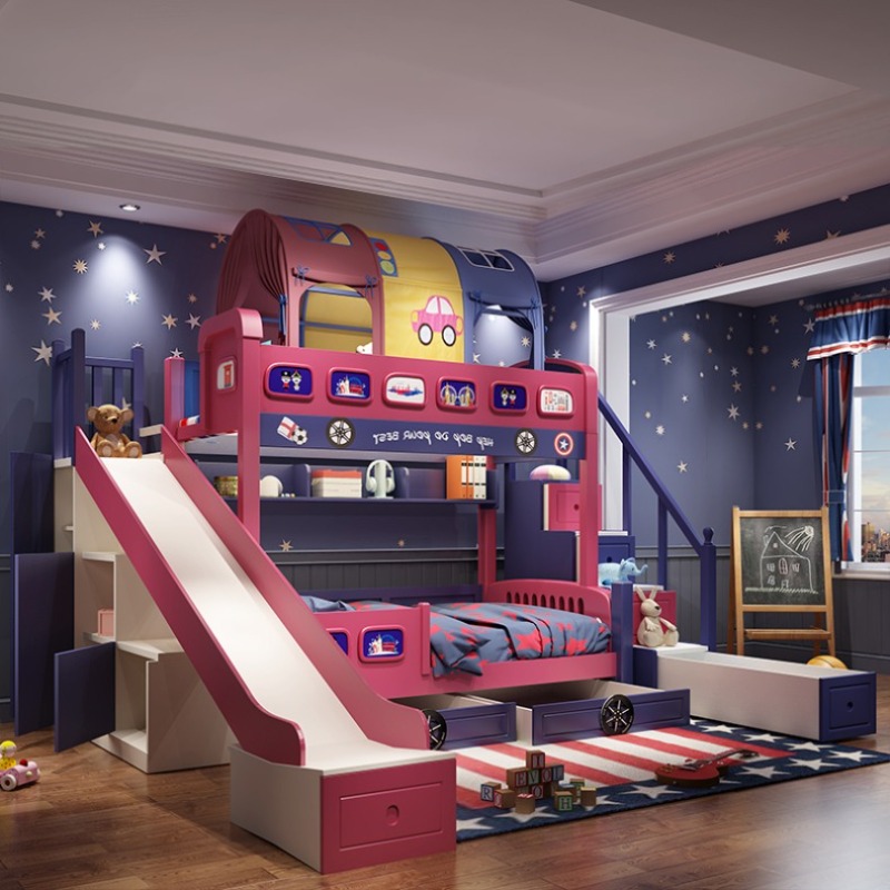 Cama infantil moderna con tobo - Bunk Bed With Stairs And Slide reseña y precio