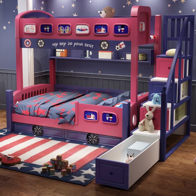 Cama infantil moderna con tobo - Bunk Bed With Stairs And Slide reseña y precio