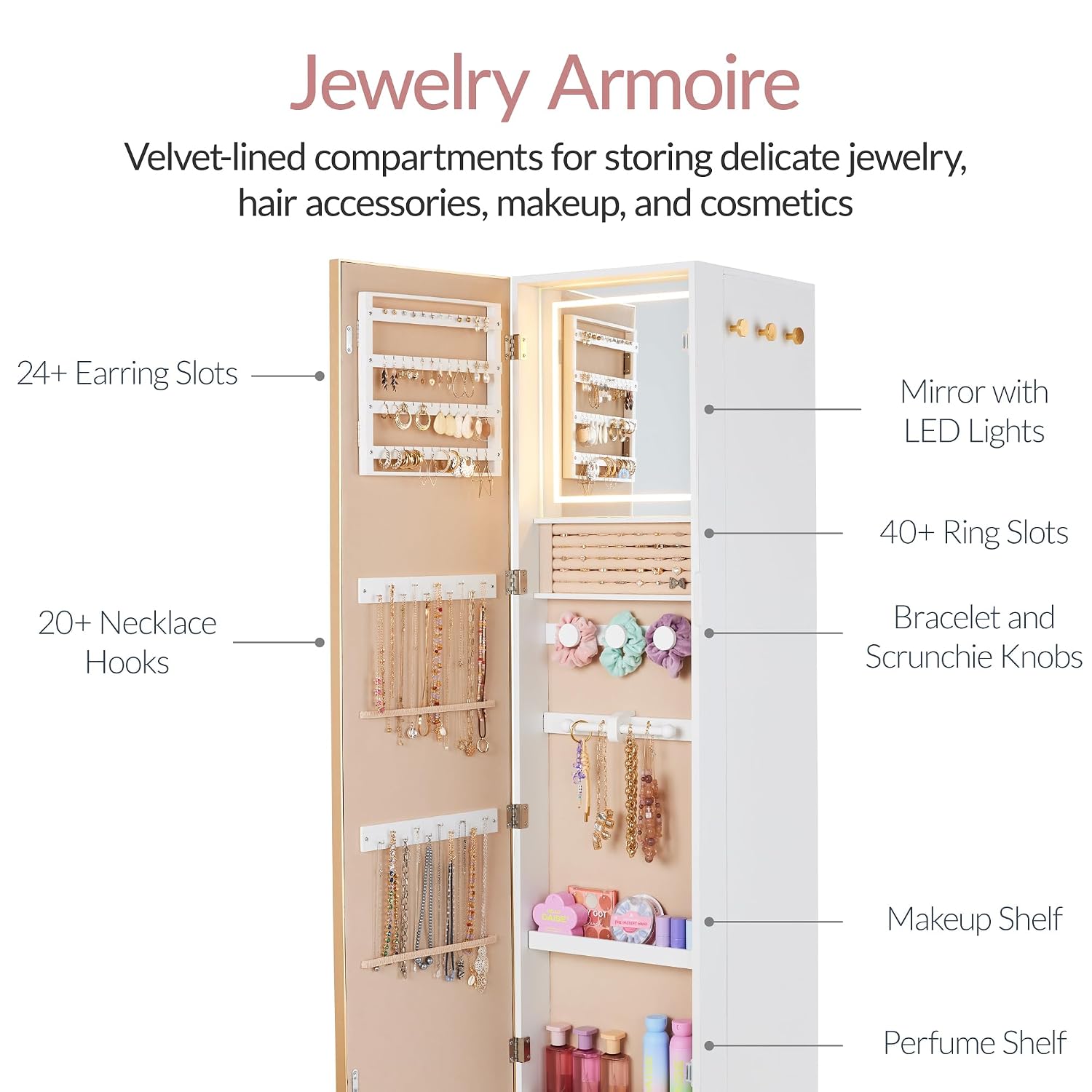 Espejo Giratorio con Armario d - Full Length Mirror Jewelry Armoire reseña y precio