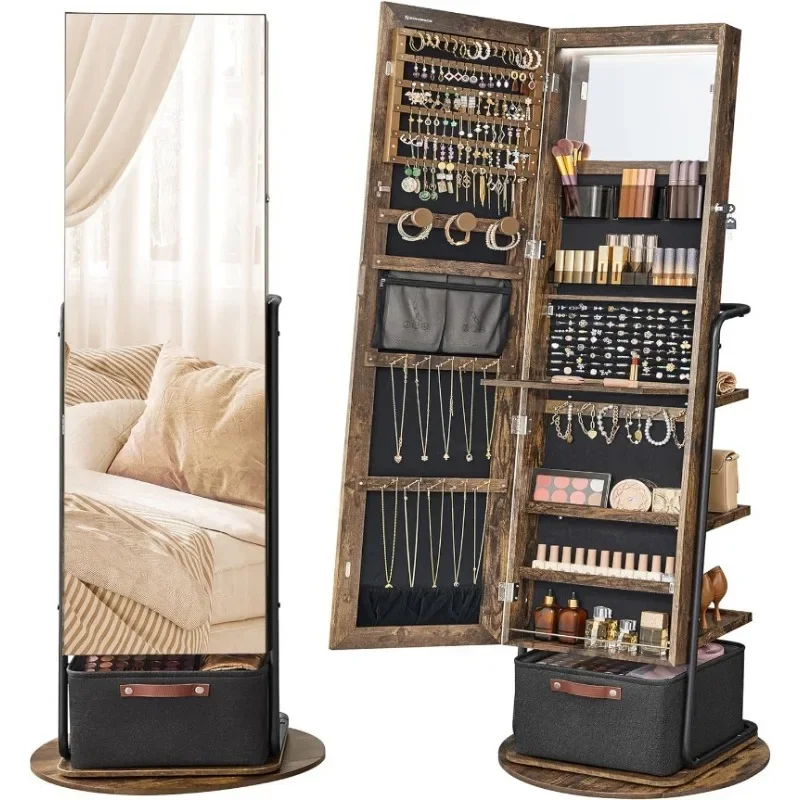 l 360 °   Gabinete de joyería  - Full Length Mirror Jewelry Armoire reseña y precio